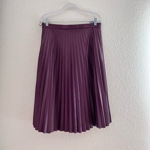 7 for all Mankind Pleated Faux Leather Skirt